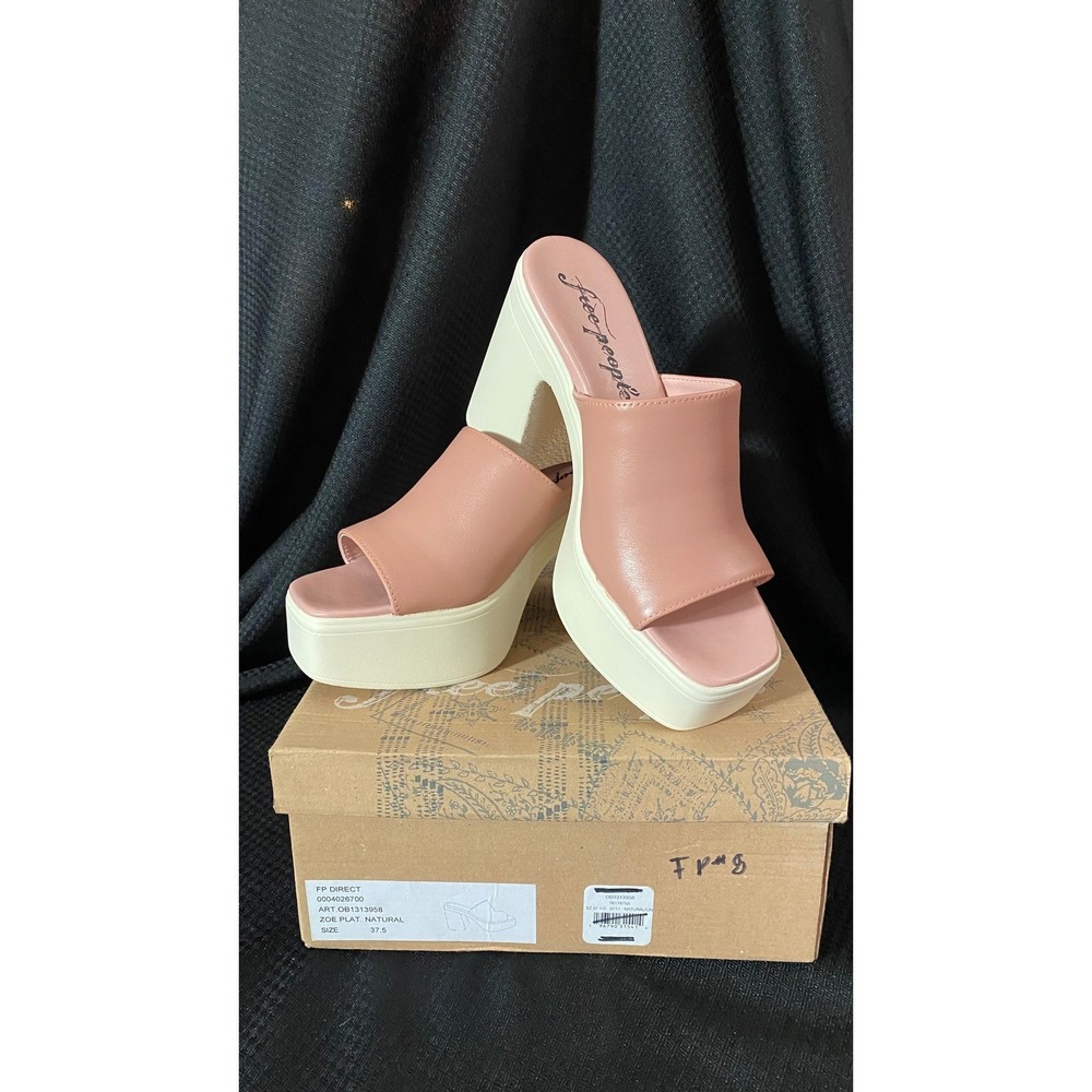 Free People Blush Pink Platform Slide Sandals